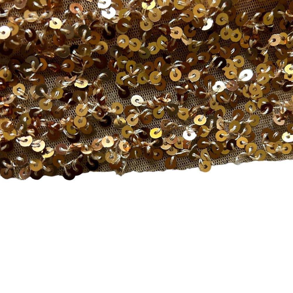 Zara gold sequins v neck maxi dress sleeveless size large disco wedding cocktail - Picture 7 of 11